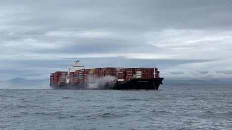 The Canadian Coast Guard says they received a call around 11 a.m. on Saturday about a fire that had broken out on two of the damaged containers on board. Zim Kingston on fire