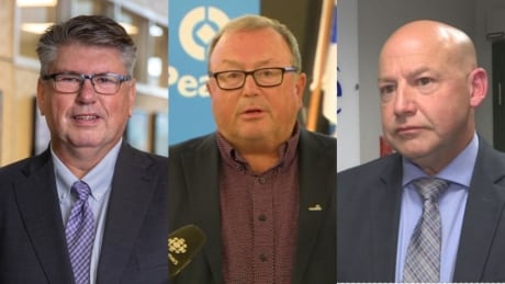 Darrin Bent, Dave Aker and Dan Bobbett CBS, Mount Pearl, Paradise mayors