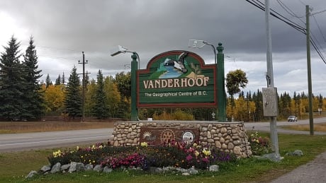 The welcome sign outside Vanderhoof, B.C., is pictured in 2017. vanderhoof b.c.