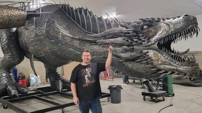 Meet the B.C. man crafting a massive fire-breathing dragon