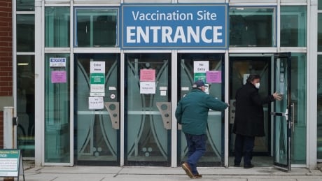 The Agriplex in London, Ont., serves as the largest COVID-19 mass vaccination clinic in the region. covid london vaccination clinic agriplex