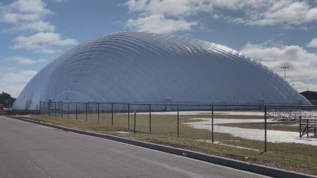 The Canada Winter Games Dome in Summerside is hosting a free open house for a week until March 4, from 4 to 7 p.m. a LARGE WHITE PUFFY DOME RISES UP FROM THE GROUND.
