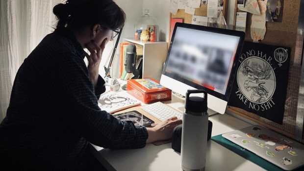 The future I'm saving up for keeps moving further out of reach; Audrey Meubus works another late night in her home office\.