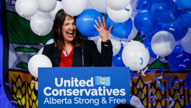 Danielle Smith takes UCP fundraising to new heights, while Alberta NDP strikes red ink; Danielle Smith celebrates after being chosen as the new leader of the United Conservative Party and next Alberta premier in Calgary, Thursday\.