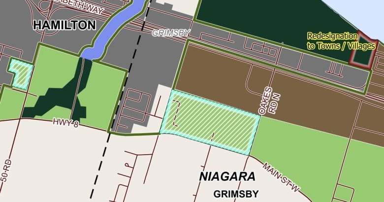 A map showing the proposed removal of the Greenbelt.