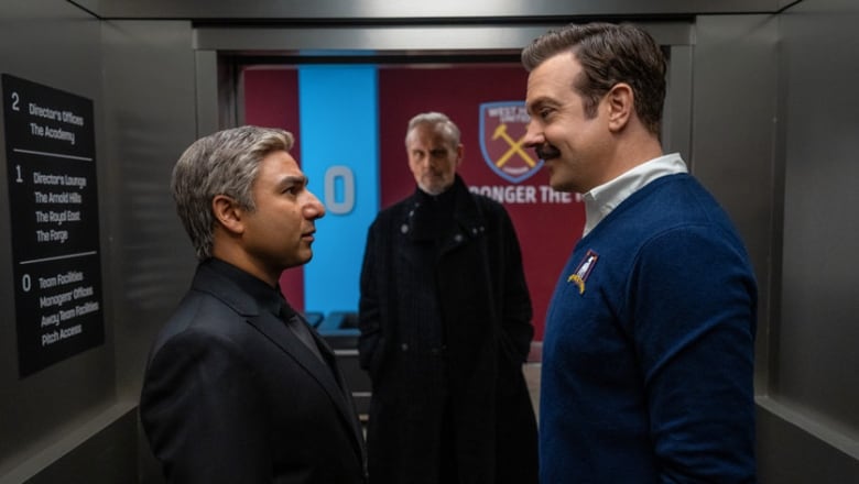 Episode 4. Nick Mohammed and Jason Sudeikis in "Ted Lasso," premiering March 15, 2023 on Apple TV+. 