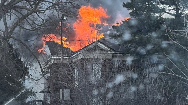 Firefighters demolish heritage psychiatric hospital building