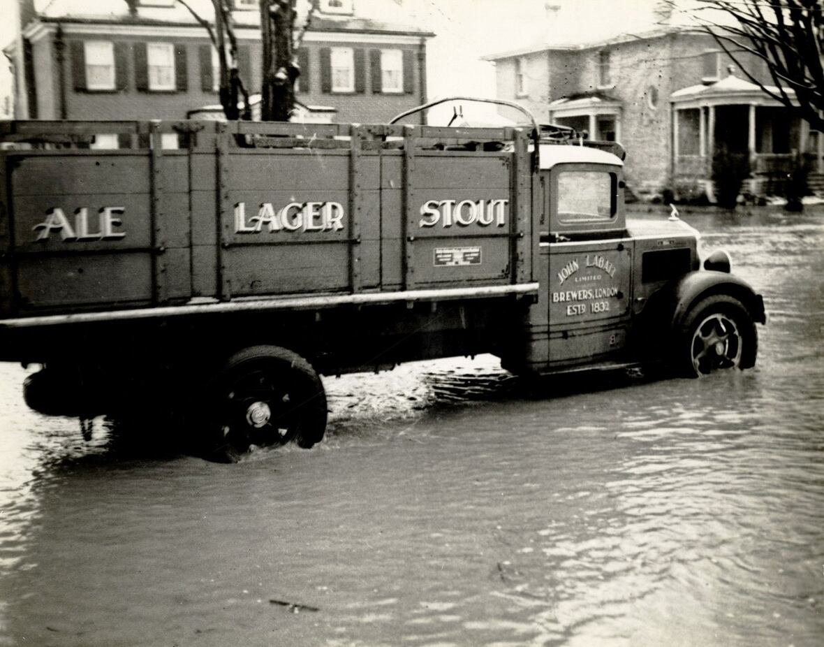 black and white photo of old truck