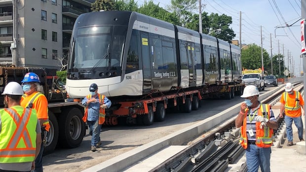 Pedestrian seriously injured after being struck by Eglinton Crosstown LRT test train: police | CBC News