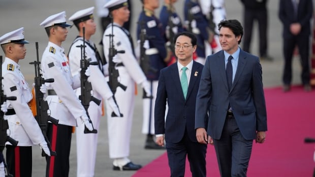 Trudeau touches down in South Korea for talks on economic security, China interference