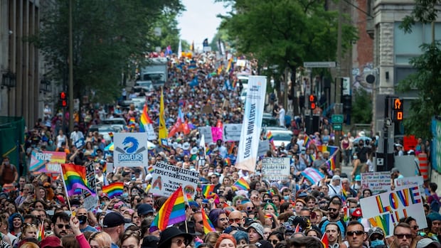Long criticized for its neutrality, Montreal Pride condemns 'genocide in Gaza' | CBC News