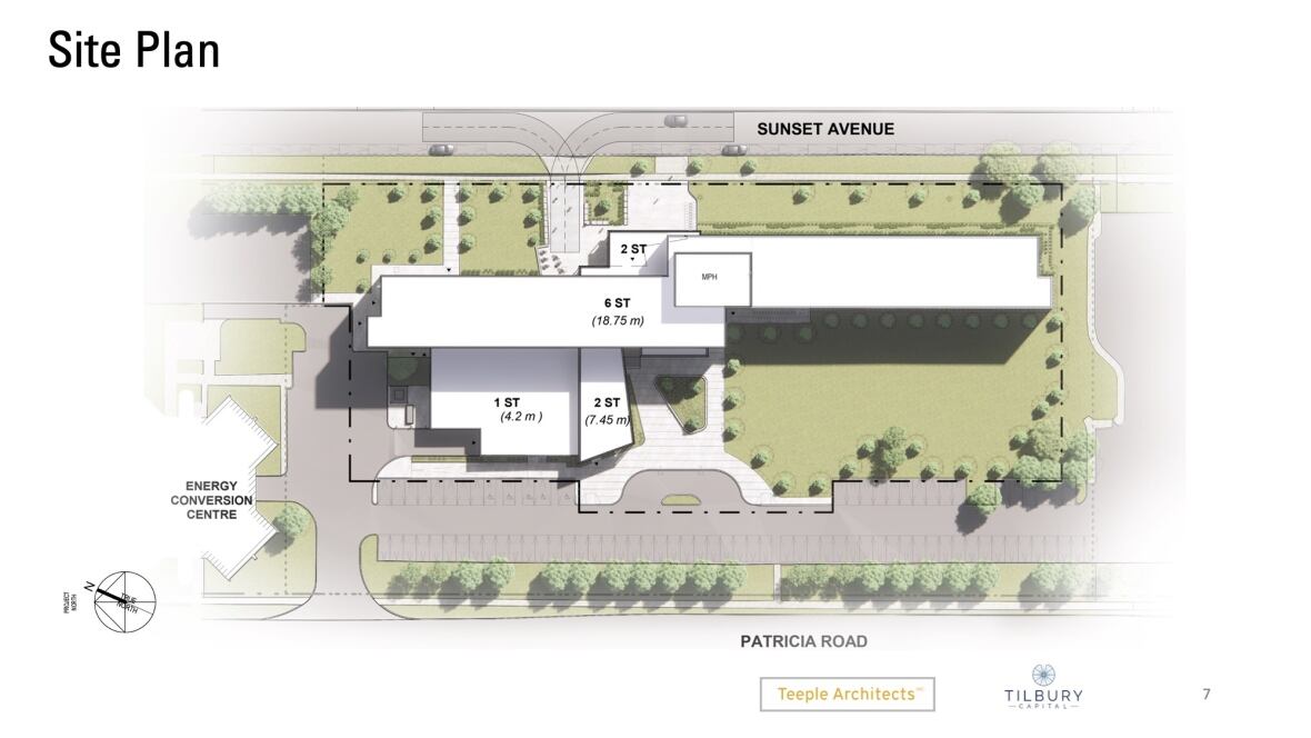Site plan shows an aerial view of where the new residence building will be on the campus of the University of Windsor.