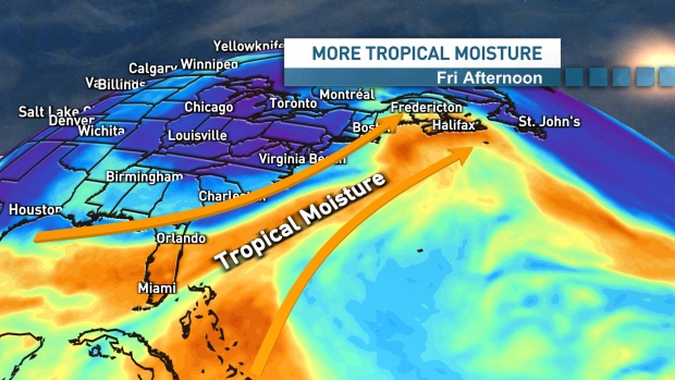 More tropical moisture on the way for Nova Scotia; Another conveyor belt of tropical moisture arrives in the region on Friday\.