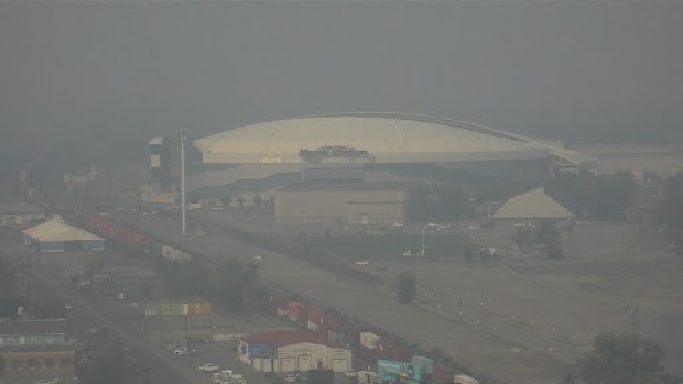 Labour Day Classic kicks off on time despite pre-game concerns of smoky air in Regina; Representatives from the CFL and Roughriders says they are monitoring the smoke conditions ahead of the Labour Day Classic against the Winnipeg Blue Bombers at Mosaic Stadium on Sunday night\.