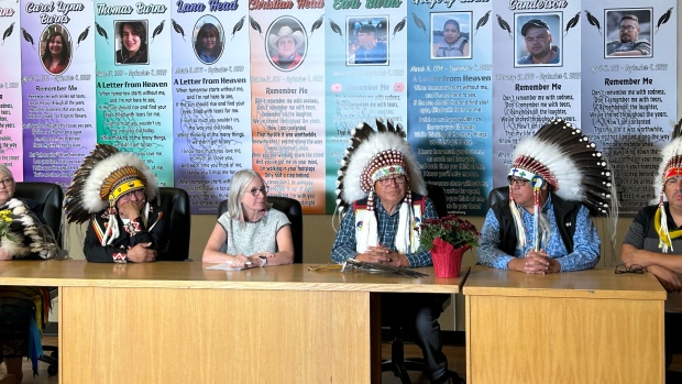 Leaders at James Smith Cree Nation voice concerns, hopes on anniversary of stabbings; Chiefs and some community members gathered at a press conference being held in James Smith Cree Nation\.