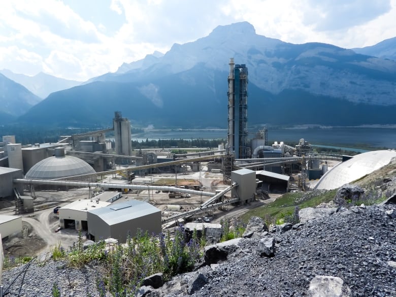 A cement plant is seen in Exshaw, Alta. 