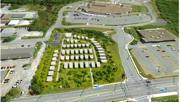 Tiny-home community for homeless people in Halifax area running behind schedule; Rendering of the tiny home community\.