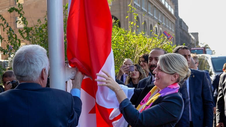 A minister with a flag.