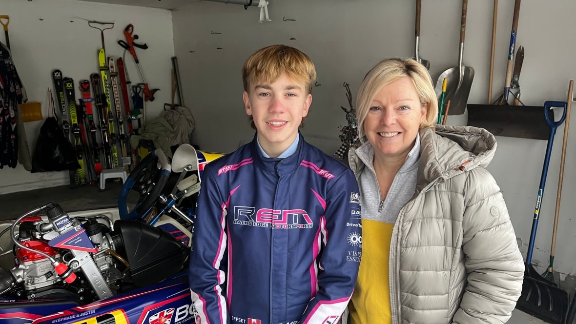 A boy and his mom.