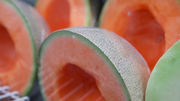 Death toll rises to 7 from cantaloupe salmonella outbreak in Canada; Cantaloupe halves are displayed for sale at a supermarket in New York on Tuesday, Dec\. 12, 2023\. The Public Health Agency of Canada has reported another death from a salmonella outbreak in Malichita and Rudy brand cantaloupes, bringing the total number of deaths in this country to seven as of Friday\. THE CANADIAN PRESS/AP-Mary Conlon
