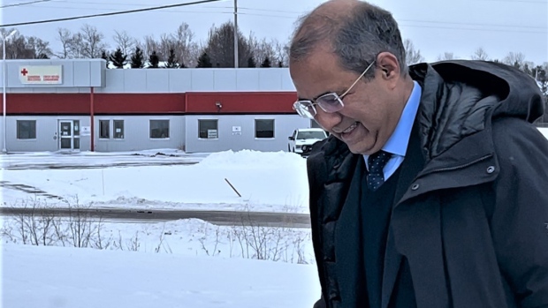 Anesthesiologist fined for misconduct in 2020 death of P.E.I. patient; Dr\. Sheshagiri Bengeri arrives at the P\.E\.I\. College of Physicians and Surgeons offices on Jan\. 30, 2024\.
