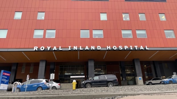 Front of a red building with a sign that reads Royal Inland Hospital