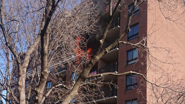1 person in critical condition after fire breaks out in Montreal social housing complex; Four ambulances responded to a fire that broke out in a building on St-Jacques Street in Montreal's St-Henri neighbourhood Tuesday afternoon\.