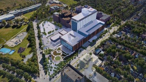 Construction prep will begin this spring at site of new Halifax Infirmary acute-care tower; An aerial rendering shows what the facility will look like when it's completed\.