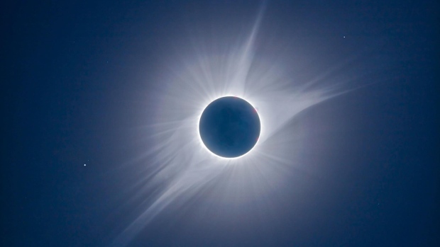 You've likely never seen a total solar eclipse. Here's where and how to watch April's upcoming show; A total solar eclipse — when the moon entirely covers the sun — creates an amazing visual experience, as seen here\. The streamers are part of the sun's corona, the outermost part of the its atmosphere\.