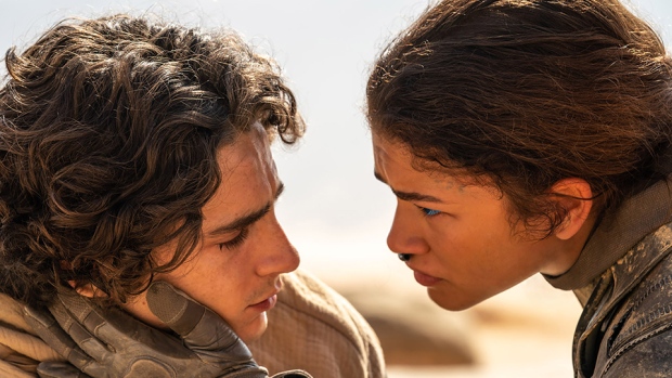 Dune: Part Two might be a masterpiece — once we get a sequel; Timothée Chalamet, left, and Zendaya appear in a still from Dune: Part Two\. The film is a sweeping epic, but still in want of a finale to tie it together\. 