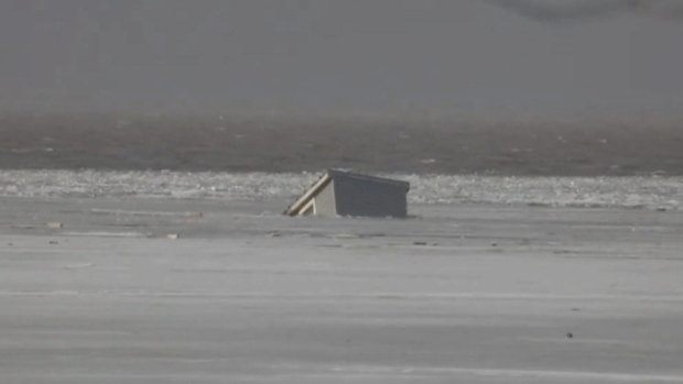 Sudden thaw left some N.B. fishers scrambling to get shacks off the ice; Despite calls from government to remove ice fishing shacks ahead of Thursday's storm, two fell through the ice near Renforth Wharf in Rothesay\.