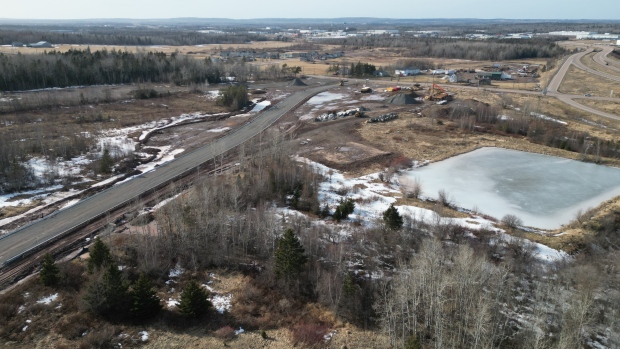 High demand for industrial park land has non-profit eyeing expansions; The Harrisville Logistics Park is under construction south of Shediac Road in Moncton\. Already 82 of its 124 acres are pre-sold\.