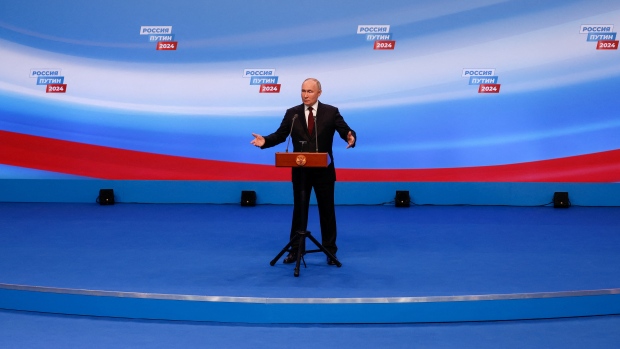 Putin dismisses protesters, Russia's critics following challenge-free election; 