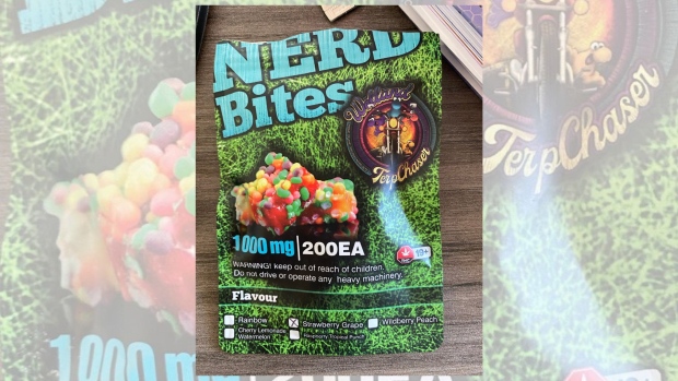Mother says package presenting cannabis like a 'treat' put children in hospital; The mother of a nine-year-old boy says packaging that depicts highly potent cannabis as a "treat", as shown in this handout image, led her son and his classmates at a Halifax school to consume them and become violently ill earlier this week\. Katrina MacDonald, who is also a health care worker, said her son threw up multiple times and had to be rushed to emergency\.