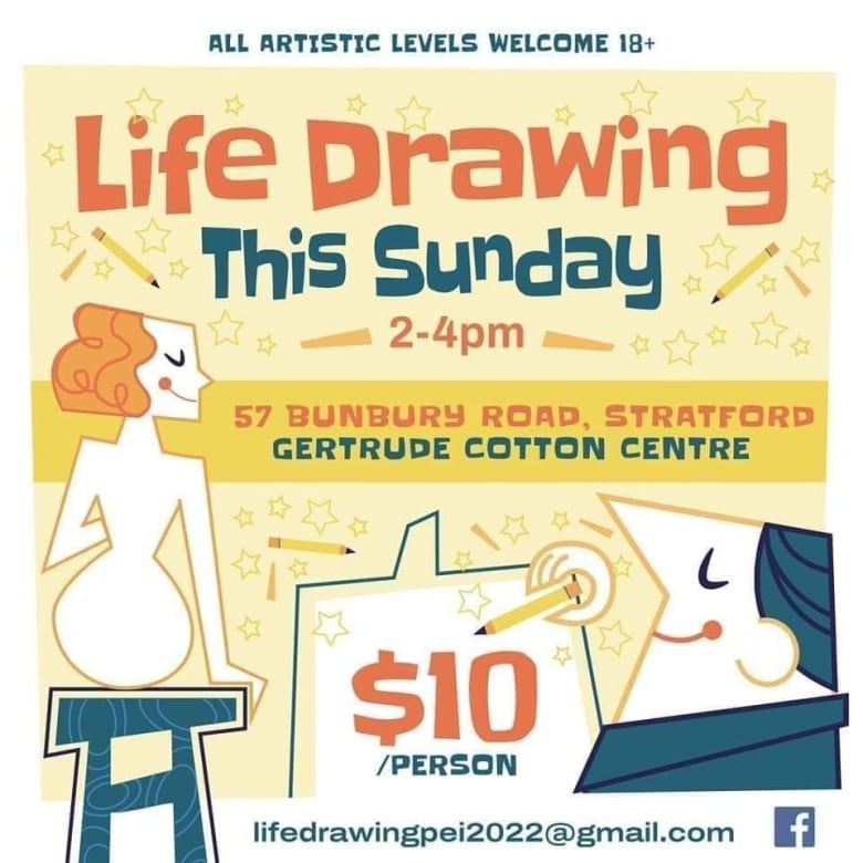 A poster for life drawing meetups.