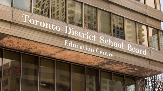 TDSB trustees vote to adopt 'anti-Palestinian racism' term; The Toronto District School Board \(TDSB\) building at 5050 Yonge Street on February 1, 2023\.