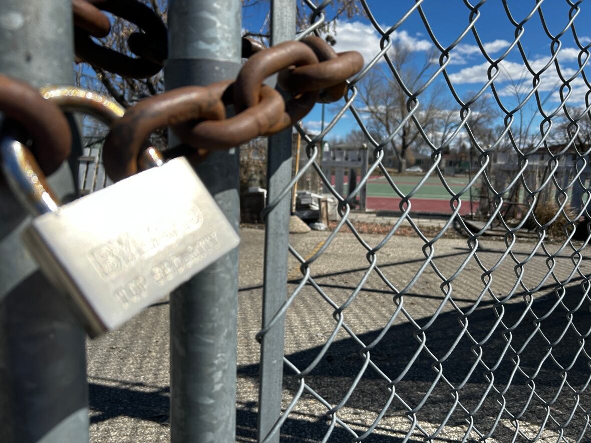 A locked gate.