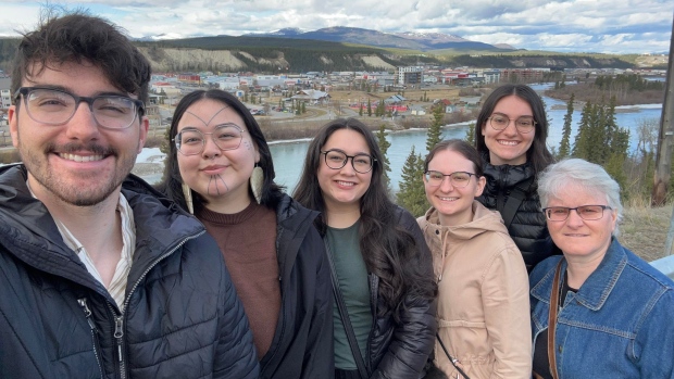 Hopedale youth win $1M to build cultural centre, with ambitions for 'something potentially huge'; From left: Nicholas Flowers, Malaya Kisa-Knickelbein, Kimberly Pilgrim, Vanessa Flowers, Veronica Flowers, and Valerie Flowers\. The Inotsiavik Centre was proposed by this group of youth from Hopedale and has now won the top Arctic Inspiration Prize at a ceremony in Whitehorse on May 7\. 