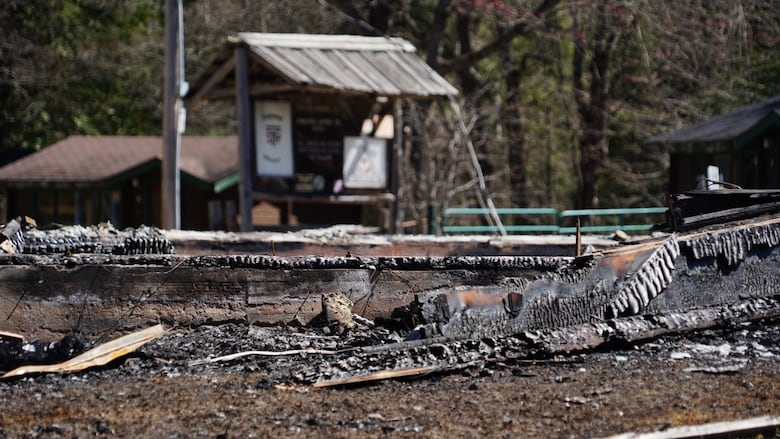 burned building
