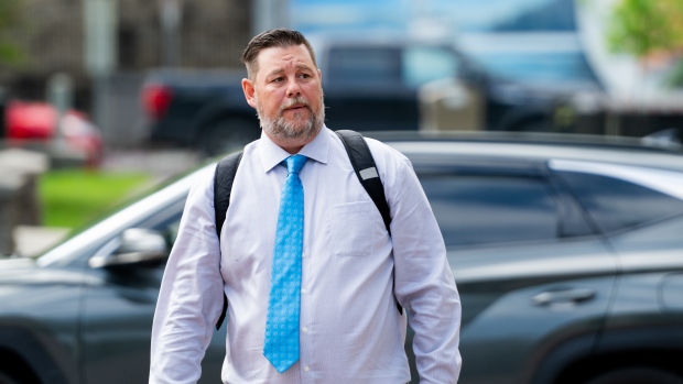Convoy leader Pat King to be re-arrested over alleged bail breach; Convoy protest organizer Pat King outside the Ottawa Courthouse on May 16, 2024\.