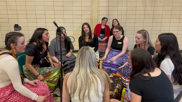 Powwow at Fredericton High School gives students a chance to dance — and learn; When Ann Paul saw a group of young women drumming, she went right over and told them how proud she was\. You don't often see only girls on the big drum, she said\. 'It was beautiful\. They were not taught to be afraid to do it\. That's what I loved about it\. They were not taught to be afraid,' she said\. 