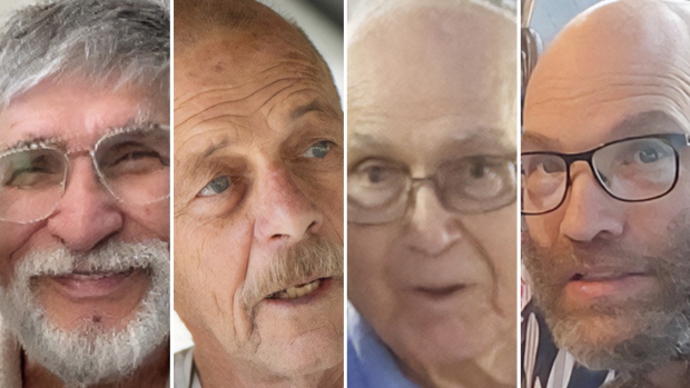 Israel confirms 4 hostages killed in Gaza, military investigating circumstances of deaths; Composite illustration featuring Yoram Metzger, left, Chaim Peri, centre left, Amiram Cooper, centre right, and  Nadav Popplewell\.