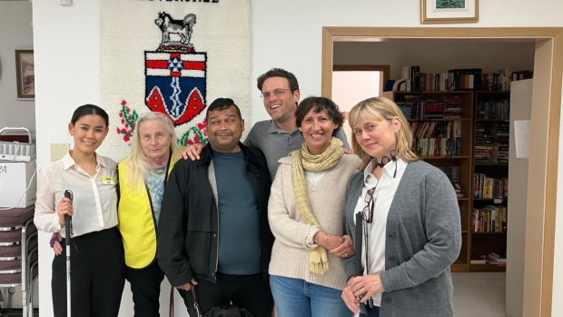 CNIB brings 'mobile hub' to Whitehorse to support people with vision loss; The Canadian National Institute for the Blind's BC-Yukon team in downtown Whitehorse as part of their 'mobile hub'\. 