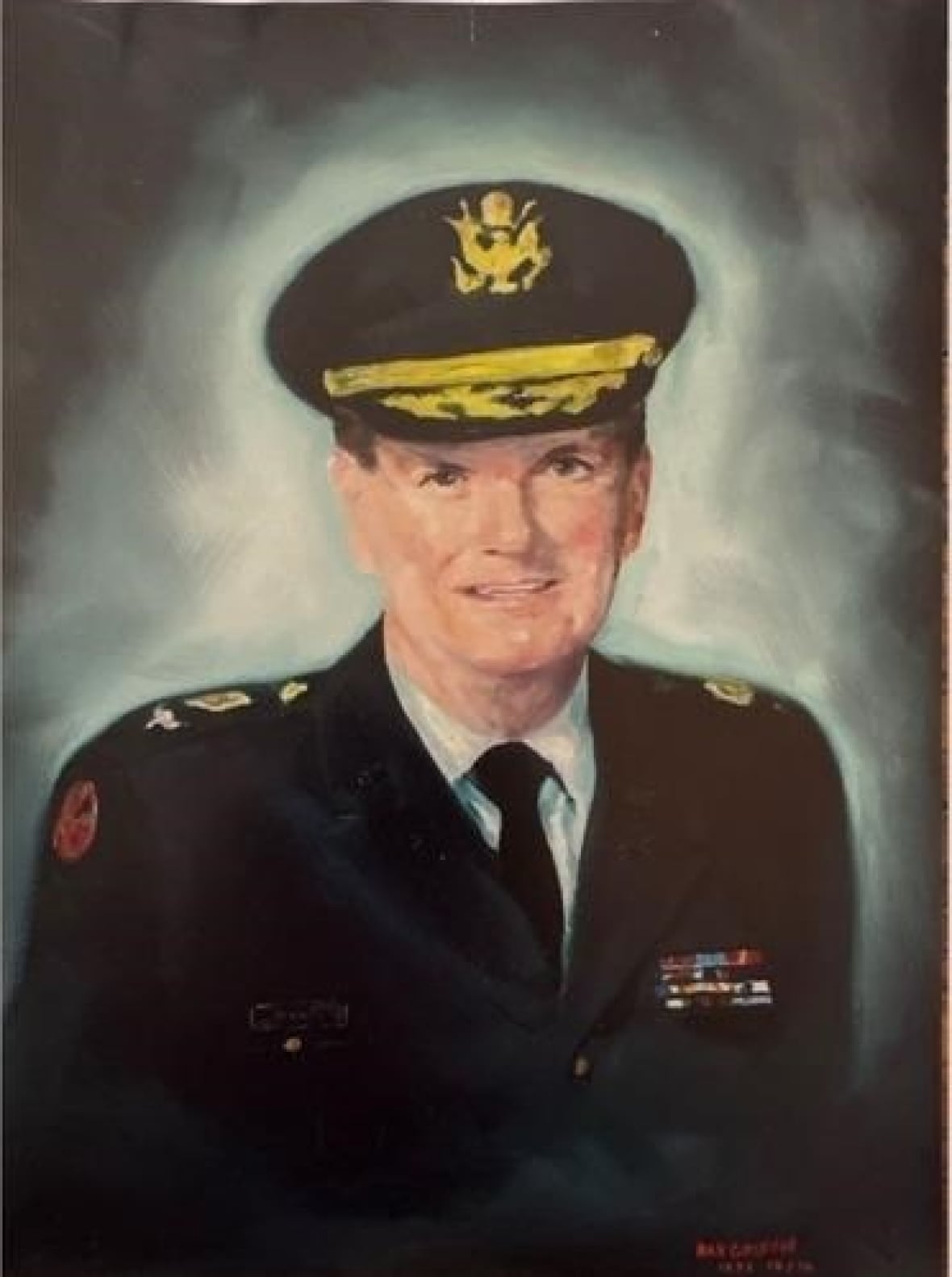 A painting of a man in a military uniform