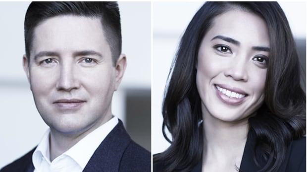 Composite (double) headshot of Nicholas Cartel and Singa Bui, who had their licences to practice law provisionally revoked in April 2024.