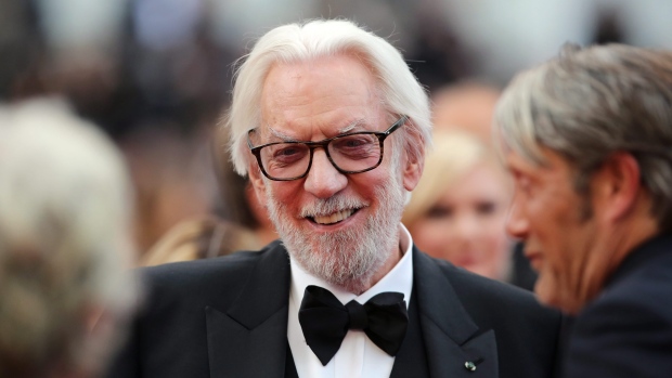 Actor Donald Sutherland dead at 88; Actor Donald Sutherland is seen at the screening of the film Cafe Society at the 69th Cannes International Film Festival on May 11, 2016\.