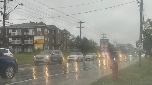Rainfall warning issued for P.E.I.'s Prince County Thursday afternoon; The rain helped slow traffic even more than usual at rush hour in Charlottetown Thursday\. 