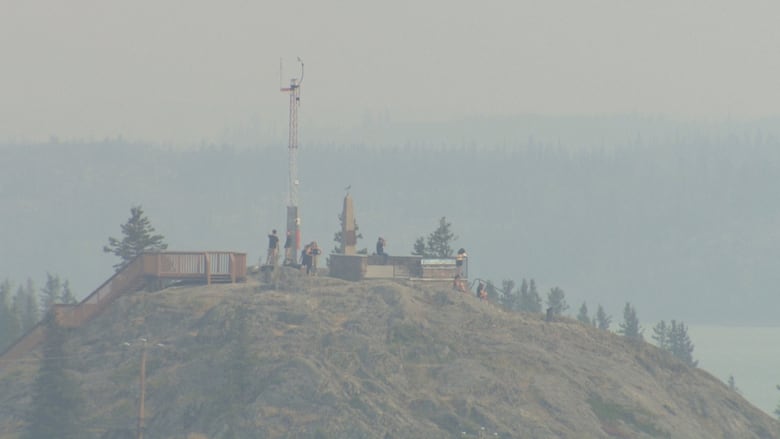 Smoke over a lookout in Yellowknife