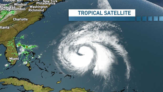 All eyes on Ernesto as storm tracks north toward Atlantic Canada; Hurricane Ernesto will track near Bermuda and looks set to impact the island with Category 2- or 3-strength winds, heavy rain and pounding waves this weekend\. 