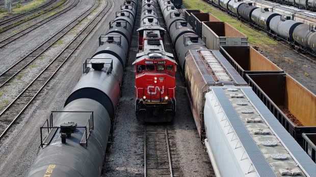 Federal labour board orders rail workers back on the job, imposes binding arbitration; While a stoppage continues at CPKC, CN trains are currently underway, though the union representing workers there has served the company with a strike notice\.